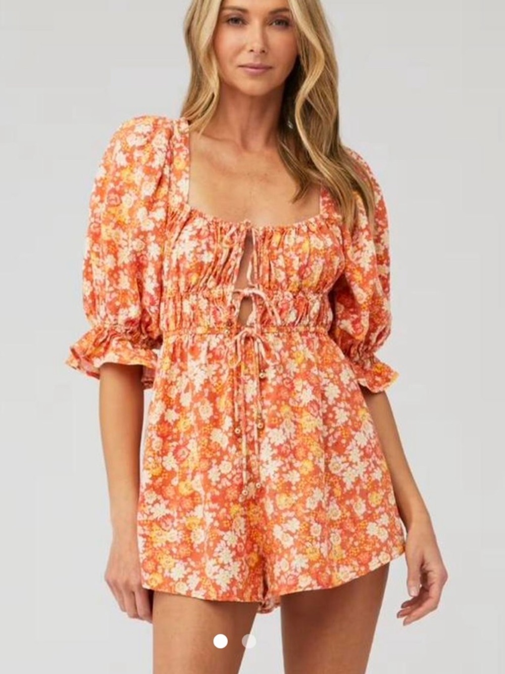 Free people show me love romper XL orange floral